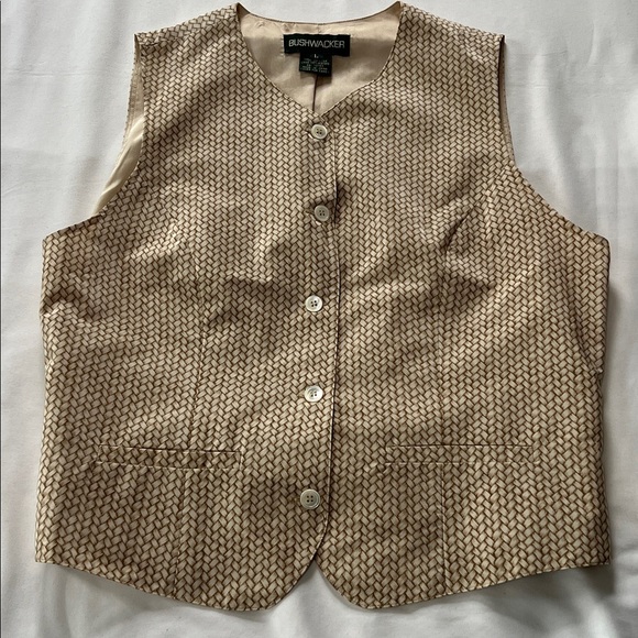 Vintage Bushwacker 100% Silk Two-Piece Tropical Print Vest/Skirt Set - Picture 2 of 7